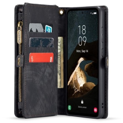 Samsung Galaxy A55 5G (SM-A556) "CaseMe" Retro Solid kaaned eemaldatava rahakotiga - must | Priedai.lt