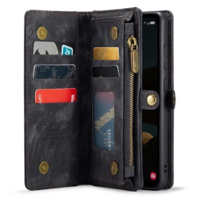 Samsung Galaxy A55 5G (SM-A556) "CaseMe" Retro Solid kaaned eemaldatava rahakotiga - must | Priedai.lt