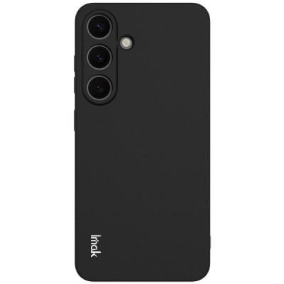 Samsung Galaxy S25 "IMAK" kõvast silikoonist TPU must ümbris - taga | Priedai.lt