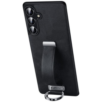 "SULADA" Leather Kickstand Samsung Galaxy S25 must nahast ümbris | Priedai.lt