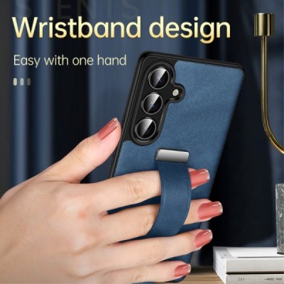 "SULADA" Leather Kickstand Samsung Galaxy S25 must nahast ümbris | Priedai.lt