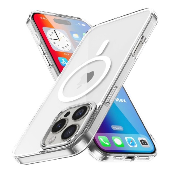 "Tubi" MagSafe kõva silikoonist (TPU) ümbris - läbipaistev (iPhone 16 Pro)