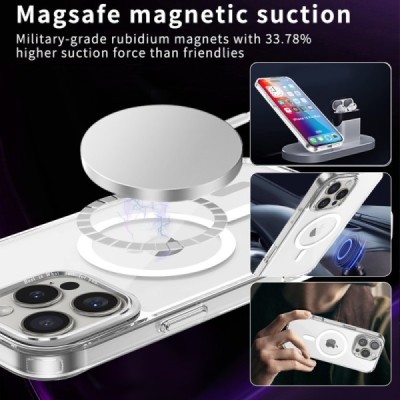 "Tubi" MagSafe kõva silikoonist (TPU) Apple iPhone 16 Pro läbipaistev kaaned - ümbris | Priedai.lt