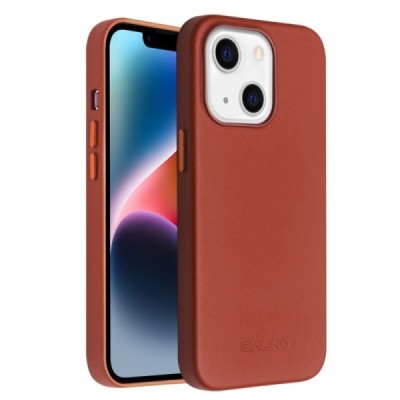 Apple iPhone 14 "QIALINO" Slim MagSafe pruun ümbris – taga | Priedai.lt