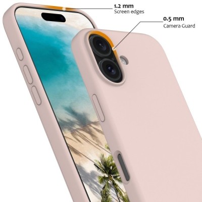 Apple iPhone 16 "Shell" MagSafe kõvast silikoonist TPU roosa ümbris - kaaned | Priedai.lt