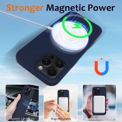 Apple iPhone 16 Pro Max "Shell" MagSafe kõvast silikoonist TPU tumesinine ümbris - kaaned | Priedai.lt
