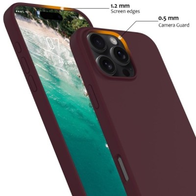 Apple iPhone 16 Pro Max "Shell" MagSafe kõvast silikoonist TPU burgundia ümbris - kaaned | Priedai.lt