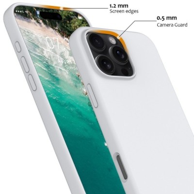 Apple iPhone 16 Pro Max "Shell" MagSafe kõvast silikoonist TPU valge ümbris - kaaned | Priedai.lt
