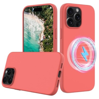 Apple iPhone 16 Pro Max "Shell" MagSafe kõvast silikoonist TPU roosa ümbris - kaaned | Priedai.lt