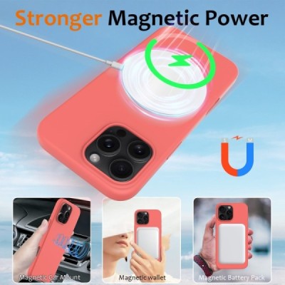 Apple iPhone 16 Pro Max "Shell" MagSafe kõvast silikoonist TPU roosa ümbris - kaaned | Priedai.lt