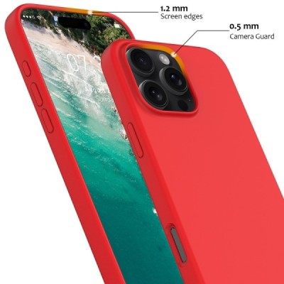 Apple iPhone 16 Pro Max "Shell" MagSafe kõvast silikoonist TPU roosa punane - kaaned | Priedai.lt