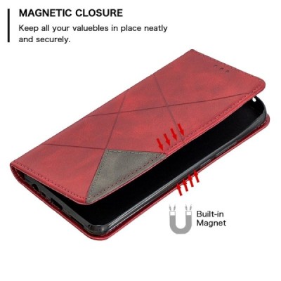 Xiaomi Redmi 9 "Binfen" Geometric nahk punane kaaned | Priedai.lt