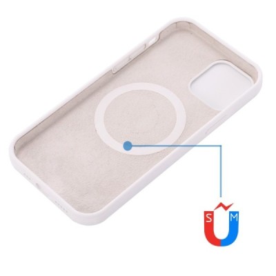 Apple iPhone 15 Plus "Shell" MagSafe kõvast silikoonist TPU valge ümbris - kaaned | Priedai.lt