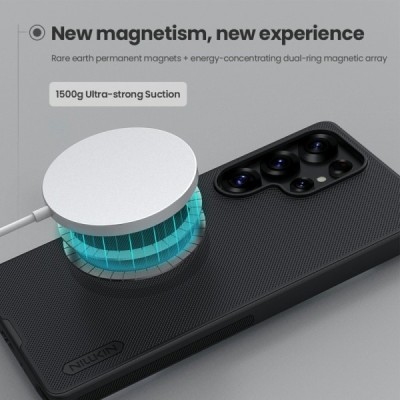 Samsung Galaxy S25 Ultra "Nillkin" Frosted Shield Pro Magnetic must ümbris | Priedai.lt