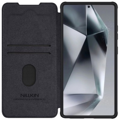 Luksuslik "Nillkin" Qin Pro seeria must nahast klappümbris Samsung Galaxy S25 Ultra | Priedai.lt