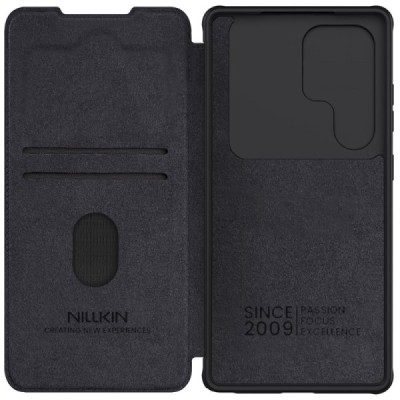 Luksuslik "Nillkin" Qin Pro seeria must nahast klappümbris Samsung Galaxy S25 Ultra | Priedai.lt