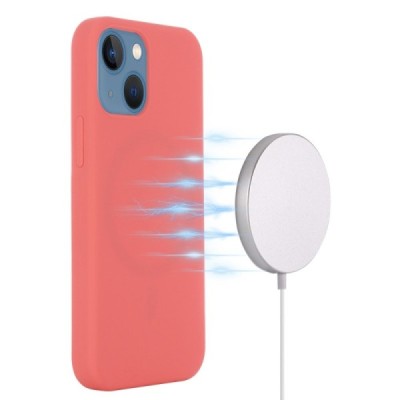 Apple iPhone 13 mini "Shell" MagSafe kõvast silikoonist TPU roosa ümbris - kaaned | Priedai.lt