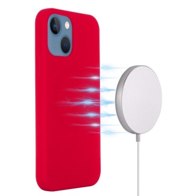 Apple iPhone 13 mini "Shell" MagSafe kõvast silikoonist TPU roosa punane - kaaned | Priedai.lt