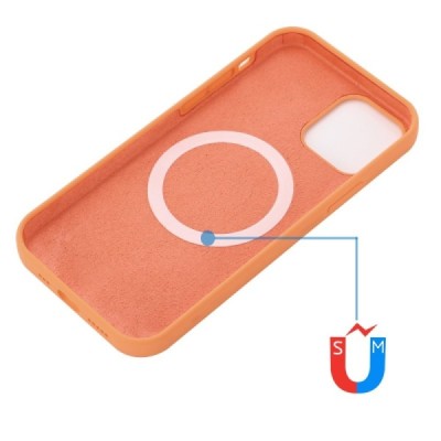 Apple iPhone 13 Pro Max "Shell" MagSafe kõvast silikoonist TPU oranž ümbris - kaaned | Priedai.lt