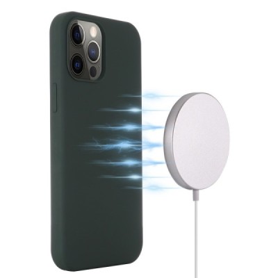 Apple iPhone 13 Pro Max "Shell" MagSafe kõvast silikoonist TPU tumeroheline ümbris - kaaned | Priedai.lt