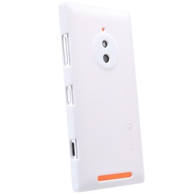 Nillkin Frosted Shield Nokia Lumia 830 baltas plastikinis dėklas + apsauginė ekrano plėvelė / Priedai.lt