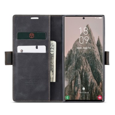 Samsung Galaxy S25 Ultra CaseMe Retro tahke nahk kaaned - must | Priedai.lt