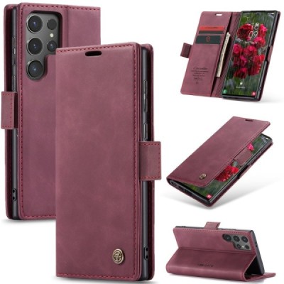 Samsung Galaxy S25 Ultra CaseMe Retro tahke nahk kaaned - burgundia | Priedai.lt