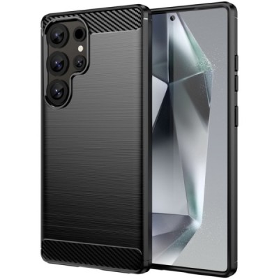 Samsung Galaxy S25 Ultra "Carbon" kõva silikoon (TPU) tagakaane must - ümbris | Priedai.lt