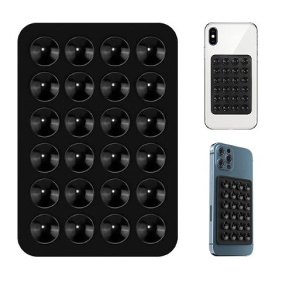 "Suction Pad" Mini universaalne kleepuv silikoonist iminapa matt (hoidja) - must | Priedai.LT