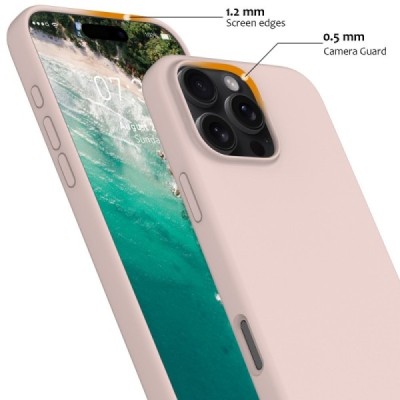 Apple iPhone 16 Pro Max "Shell" MagSafe kõvast silikoonist TPU roosa ümbris - kaaned | Priedai.lt
