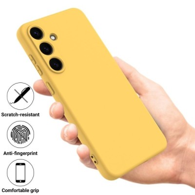 Samsung Galaxy S25+ "Shell" kõva silikoon (TPU) tagakaane kollane - ümbris | Priedai.lt