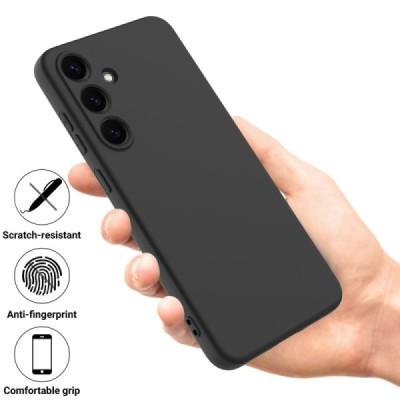 Samsung Galaxy S25 "Shell" kõva silikoon (TPU) tagakaane must - ümbris | Priedai.lt