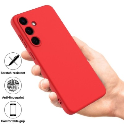 Samsung Galaxy S25 "Shell" kõva silikoon (TPU) tagakaane punane - ümbris | Priedai.lt