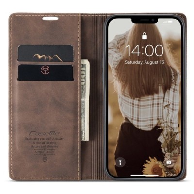 Apple iPhone 13 CaseMe Retro tahke nahk kaaned - pruun | Priedai.lt