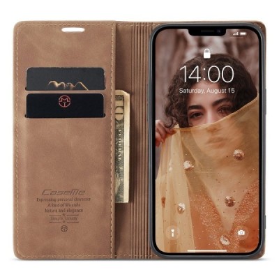 Apple iPhone 13 CaseMe Retro tahke nahk kaaned - helepruun | Priedai.lt