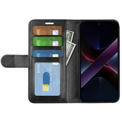 Poco X7 Pro 5G, Redmi Turbo 4 5G Binfen nahk must kaaned - rahakott | Priedai.lt