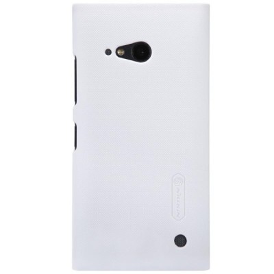 Nillkin Frosted Shield Nokia Lumia 730 (735) baltas plastikinis dėklas + apsauginė ekrano plėvelė / Priedai.lt