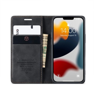 Apple iPhone 13 CaseMe Retro tahke nahk kaaned - must | Priedai.lt