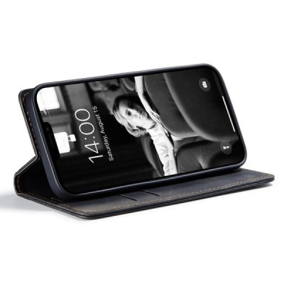 Apple iPhone 13 CaseMe Retro tahke nahk kaaned - must | Priedai.lt