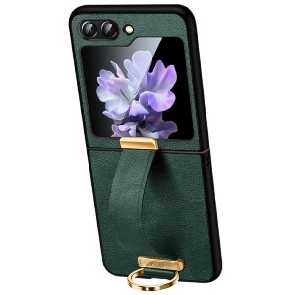 „Sulada“ Leather Kickstand korpus - roheline (Galaxy Flip7 FE / Flip6)
