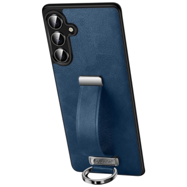 "SULADA" Leather Kickstand ümbris - sinine (Galaxy S25)
