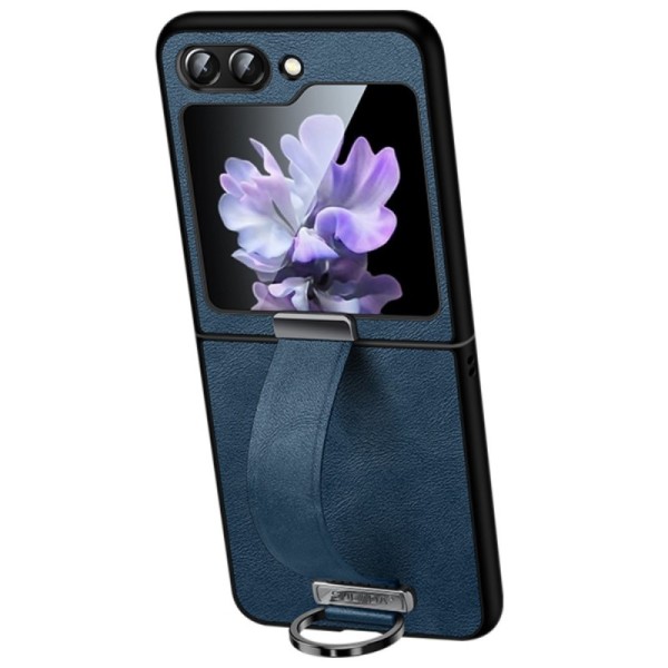 "SULADA" Leather Kickstand ümbris - sinine (Galaxy Flip7 FE / Flip6)