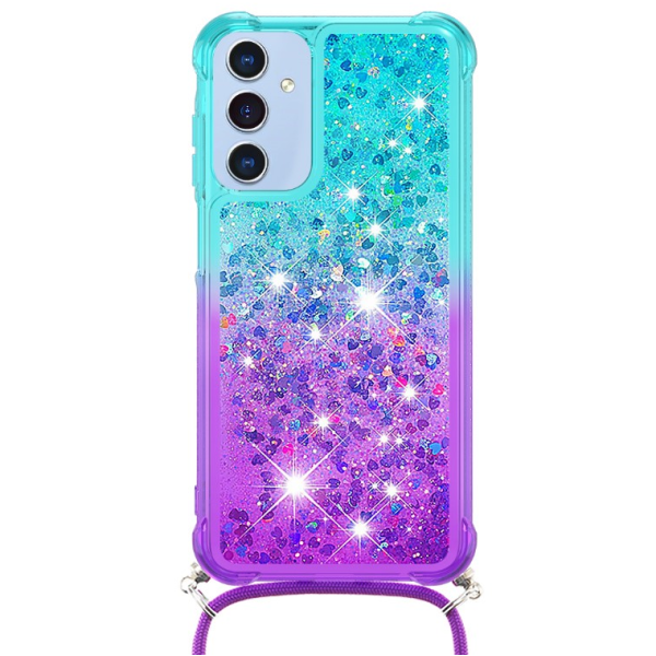 "Yibo" Shine Strap kõva silikoonist (TPU) ümbris - lilla/sinine (Galaxy A15)