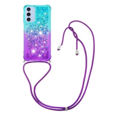 Samsung Galaxy A15 5G "Yibo" Shine Strap kõva silikoonist (TPU) ümbris - lilla/sinine | Priedai.lt