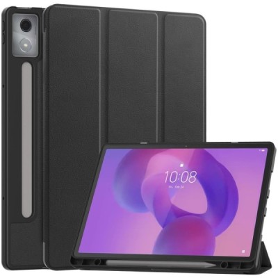 Lenovo Idea Tab Pro "Kasi" Stylus ülespööratav must nahast kaaned - märkmik, kus on koht pliiatsi jaoks | Priedai.lt