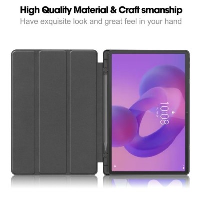 Lenovo Idea Tab Pro "Kasi" Stylus ülespööratav must nahast kaaned - märkmik, kus on koht pliiatsi jaoks | Priedai.lt