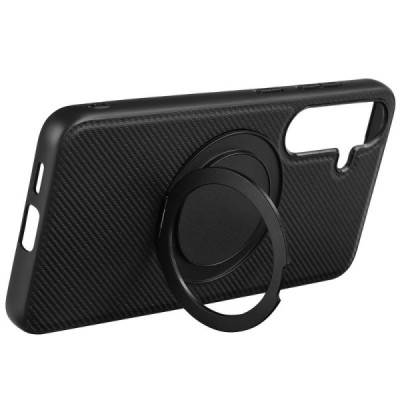 Samsung Galaxy S25 "ViLi" TCY Carbon MagSafe Kickstand must ümbris – taga | Priedai.lt