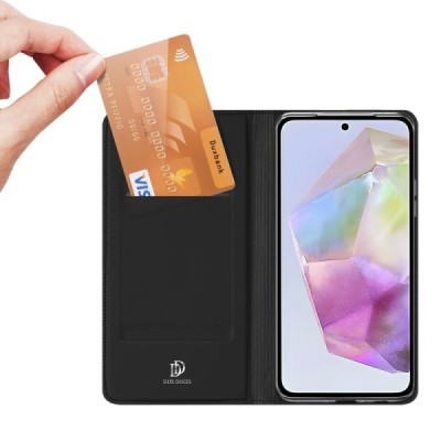 Samsung Galaxy A56 / A36 "Dux Ducis" Skin nahk must kaaned - rahakott | Priedai.lt