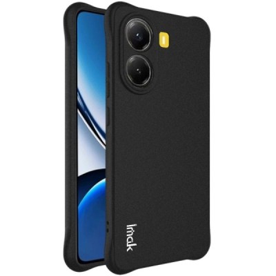 Poco X7 Pro 5G, Redmi Turbo 4 5G "Imak" tugevdatud kaitse kõva silikoon matt TPU must ümbris - tagakülg | Priedai.lt