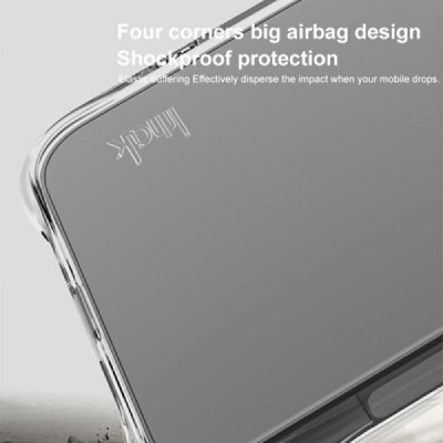 OnePlus 13 "Imak" tugevdatud kaitse kõva silikoon TPU airbag läbipaistev ümbris - hall | Priedai.lt